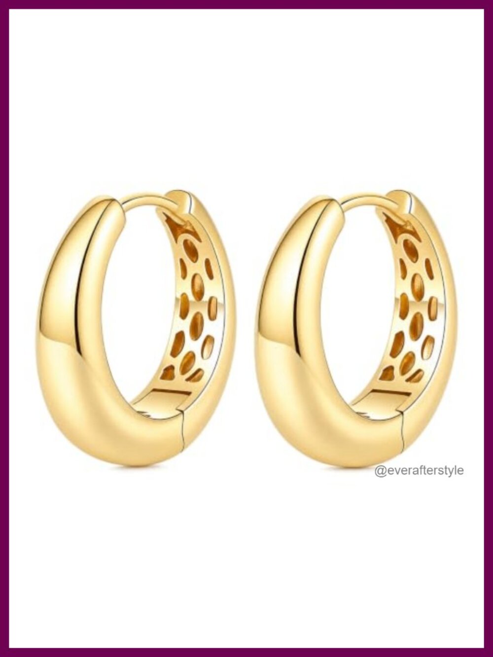 Hypoallergenic 14K Gold Chunky Teardrop Hoop Earrings for Women Lightweight